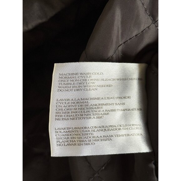 Michael Kors Womens Brown Quilted Jacket Fleece Edge Accent Hidden-Hood Size M - Picture 10 of 10